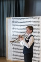 Reportage autour du ‘’Junior Slow Melody Contest ‘’ le samedi 27 janvier à Wiler dans le Lötschental. Il s’agit de la 20ème édition.Lea Fugnasesi remporte le concours de Soliste 2024 (©Louis Dasselborne).
